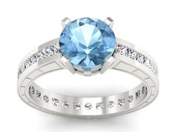 Pierścionek z topazem i diamentami złoto 585 - p15095ba