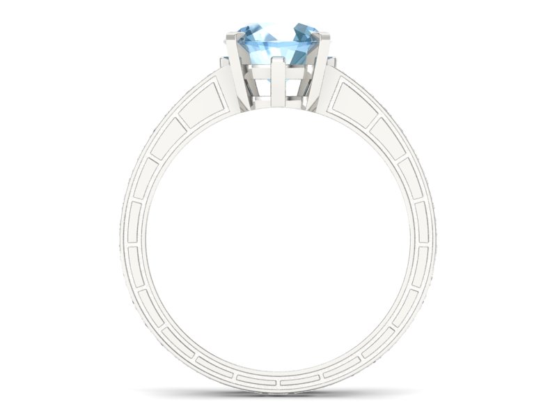 Pierścionek z topazem i diamentami złoto 585 - p15095ba - 2