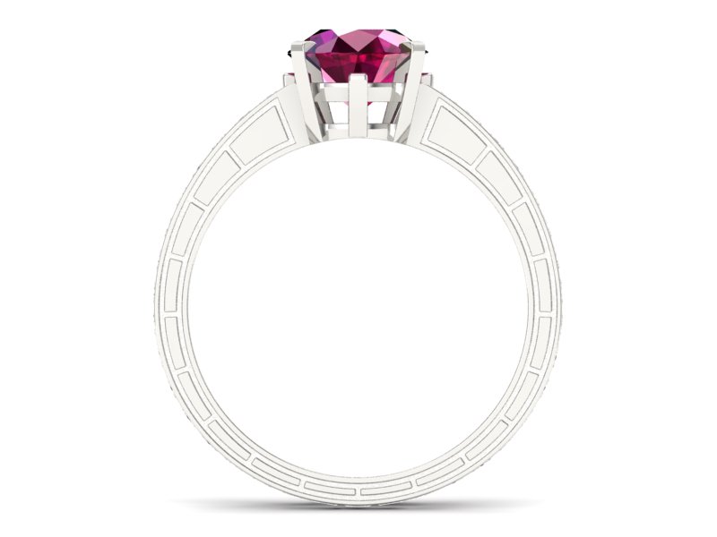 Pierścionek z rubinem i diamentami złoto 585 - p15095br - 2