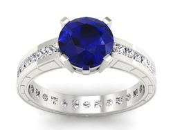 Złoty Pierścionek ze spinelem i diamentami - p15095bsp