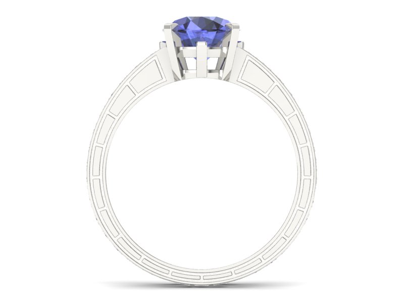 Pierścionek zaręczynowy z tanzanitem i diamentami - p15095bt - 2