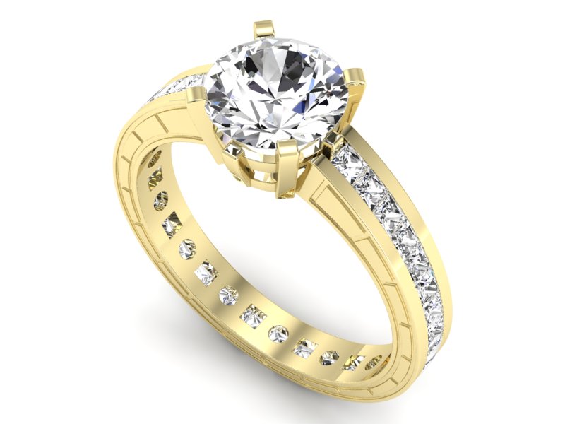 Pierścionek zaręczynowy z diamentami złoto 585 - p15095z - 3