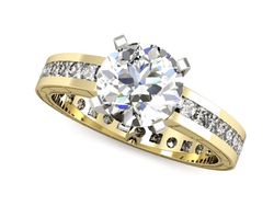 Pierścionek zaręczynowy z diamentami złoto 585 - p15095zb