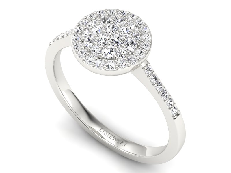 Pierścionek zaręczynowy z brylantami - P15096B - 3