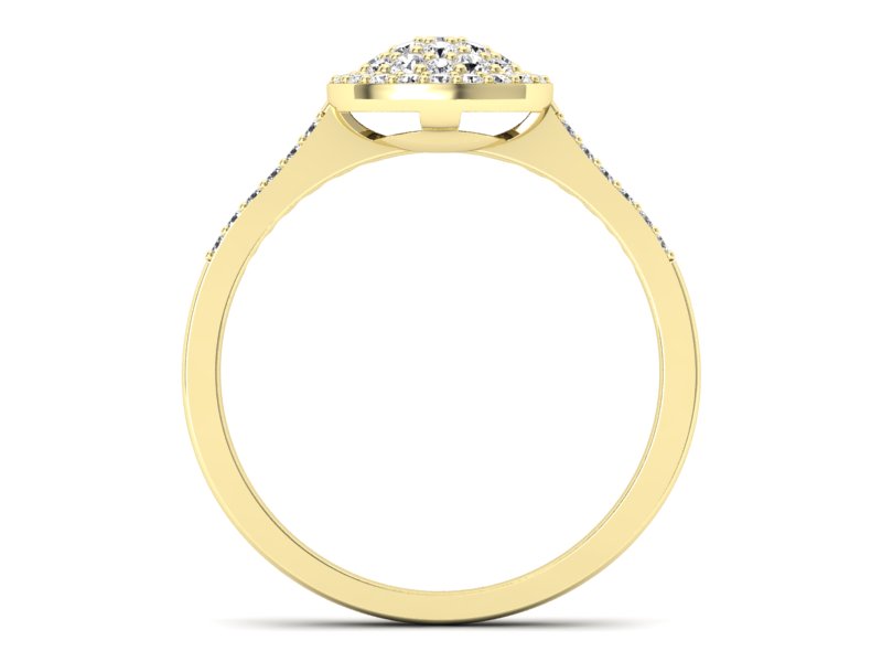 Pierścionek zaręczynowy z brylantami żółte złoto - P15096Z - 2