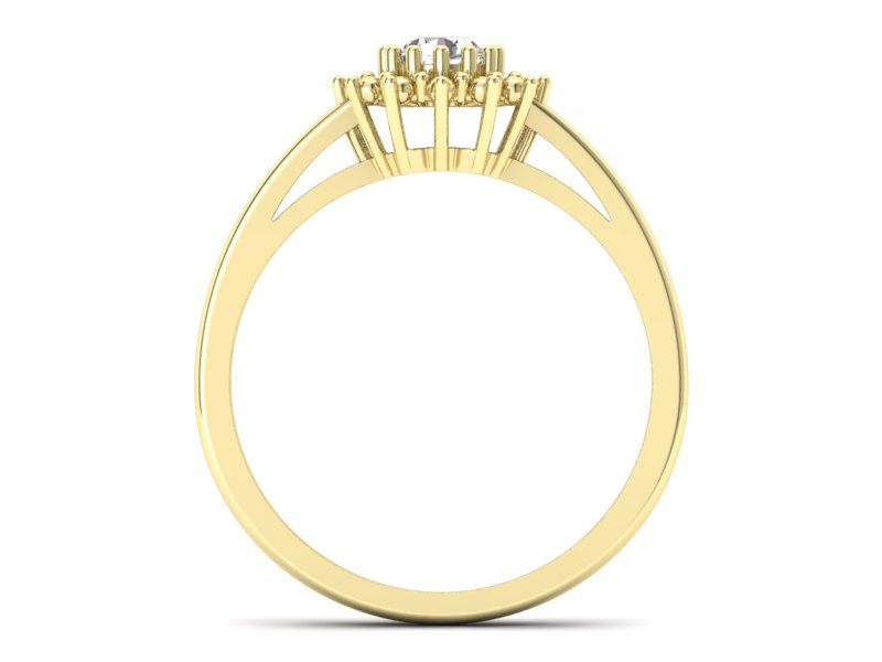 Złoty pierścionek z brylantem żółte złoto - P15097Z - 2