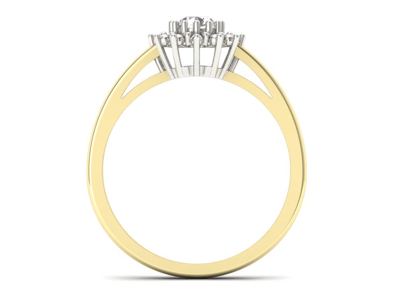 Pierścionek z diamentem żółte i białe złoto - P15097ZB - 2