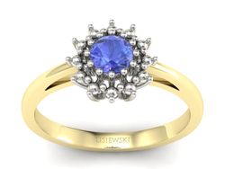 Pierścionek z tanzanitem żółte i białe złoto - P15097ZBt