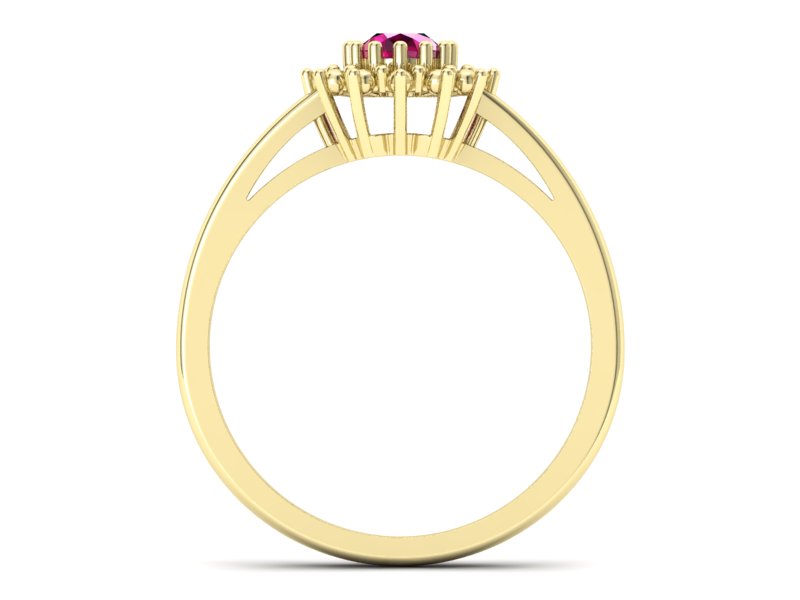 Złoty pierścionek z rubinem żółte złoto - P15097Zr - 2