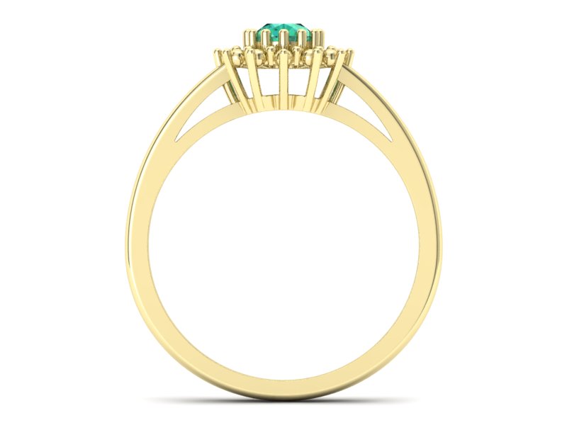 Złoty pierścionek ze szmaragdem żółte złoto - P15097Zsm - 2