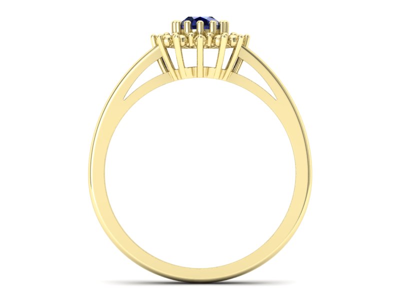 Złoty pierścionek z szafirem żółte złoto - P15097Zsz - 2
