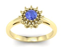 Złoty pierścionek z tanzanitem żółte złoto - P15097Zt
