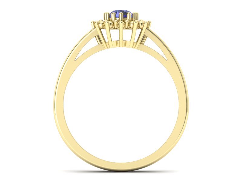 Złoty pierścionek z tanzanitem żółte złoto - P15097Zt - 2
