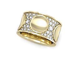 Obrączka z brylantami żółte złoto próba 585 - P15099Z