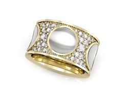 Niezwykle piękna złota obrączka z brylantami - P15099ZB