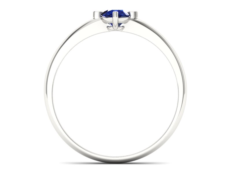 Złoty pierścionek z szafirem białe złoto - p15101bsz - 2