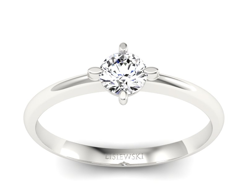 Pierścionek zaręczynowy z brylantem z palladu - P15101pll - 1