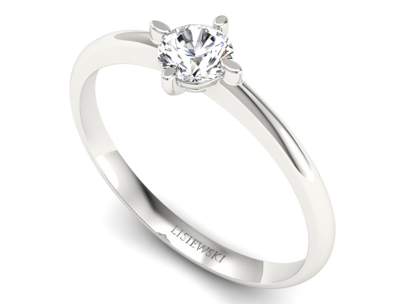 Pierścionek zaręczynowy z brylantem z palladu - P15101pll - 3