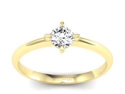 Złoty Pierścionek z brylantem żółte złoto 585 - P15101z