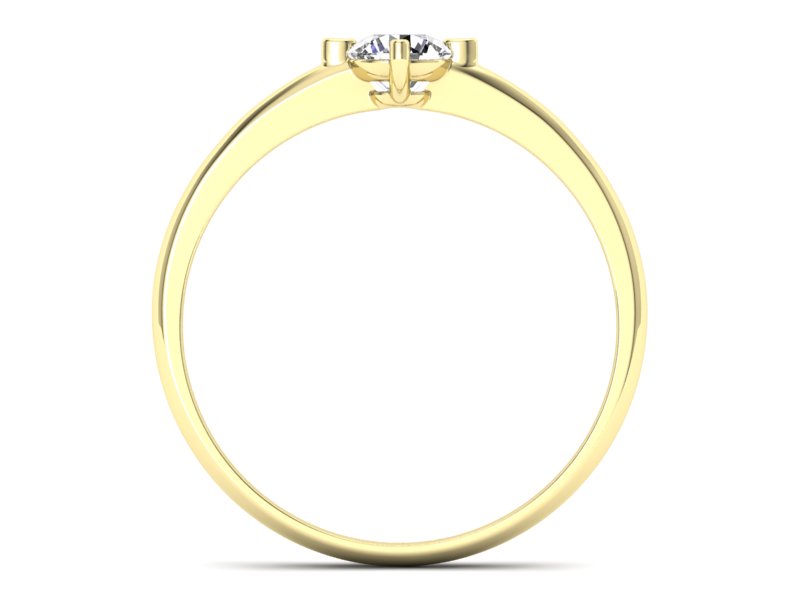 Złoty pierścionek z brylantem żółte złoto - P15101z - 2