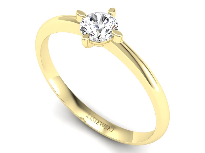 Złoty Pierścionek z brylantem żółte złoto 585 - P15101z