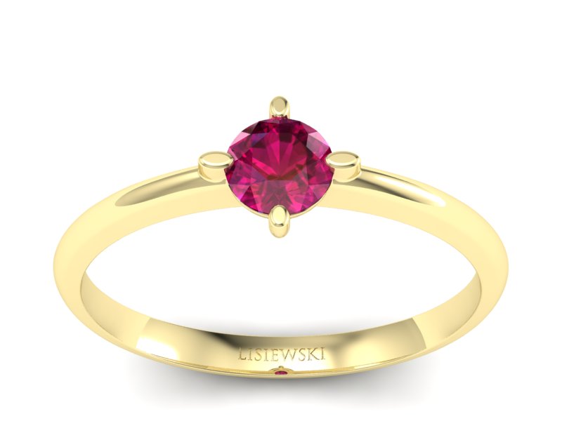 Pierścionek zaręczynowy z rubinem żółte złoto - p15101zr - 1