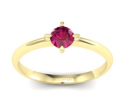 Pierścionek zaręczynowy z rubinem żółte złoto - p15101zr