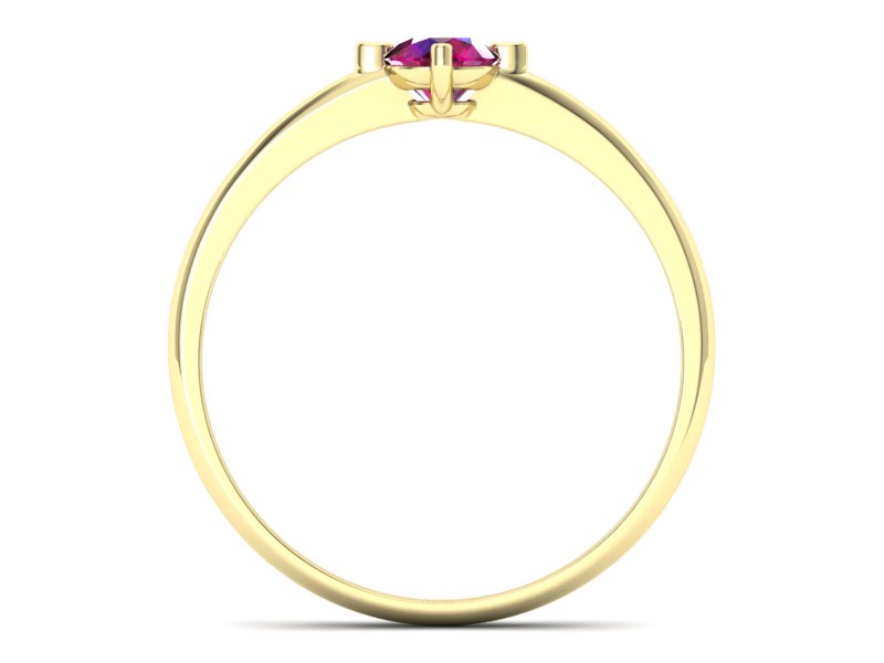 Pierścionek zaręczynowy z rubinem żółte złoto - p15101zr - 2
