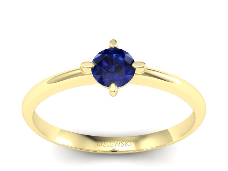 Złoty pierścionek z szafirem złoto - p15101zsz - 1