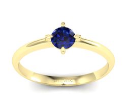 Złoty Pierścionek z szafirem zloto proba 585 - p15101zsz