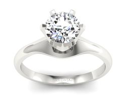 Złoty pierścionek z brylantem białe złoto - P15105bbr