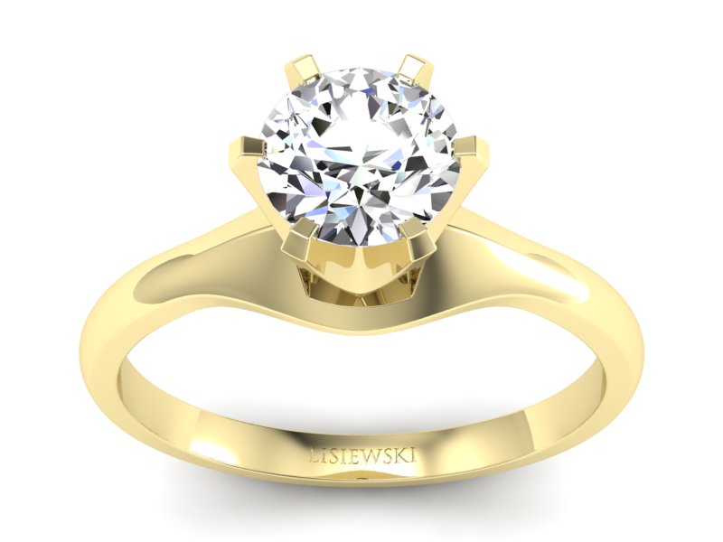 Złoty pierścionek zaręczynowy z brylantem - p15105z - 1