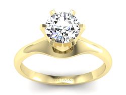 Złoty pierścionek zaręczynowy z brylantem - p15105z