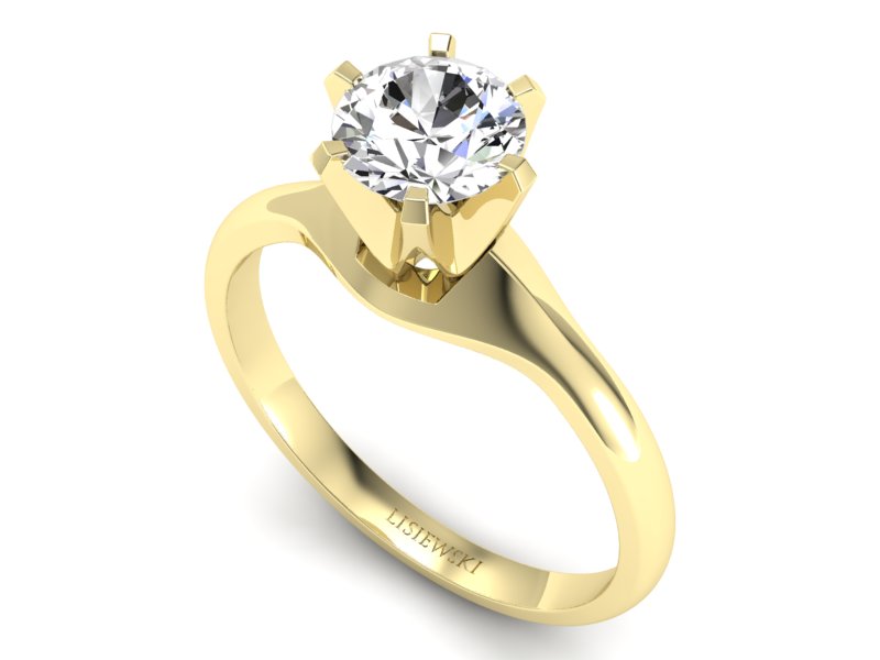 Złoty pierścionek zaręczynowy z brylantem - p15105z - 3