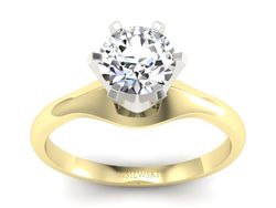 Złoty pierścionek zaręczynowy z brylantem - P15105ZB