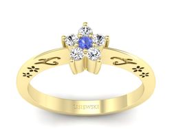 Pierścionek zaręczynowy z tanzanitem i brylantami - P15109ZT