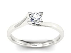 Pierścionek zaręczynowy z brylantem białe złoto - P15113B