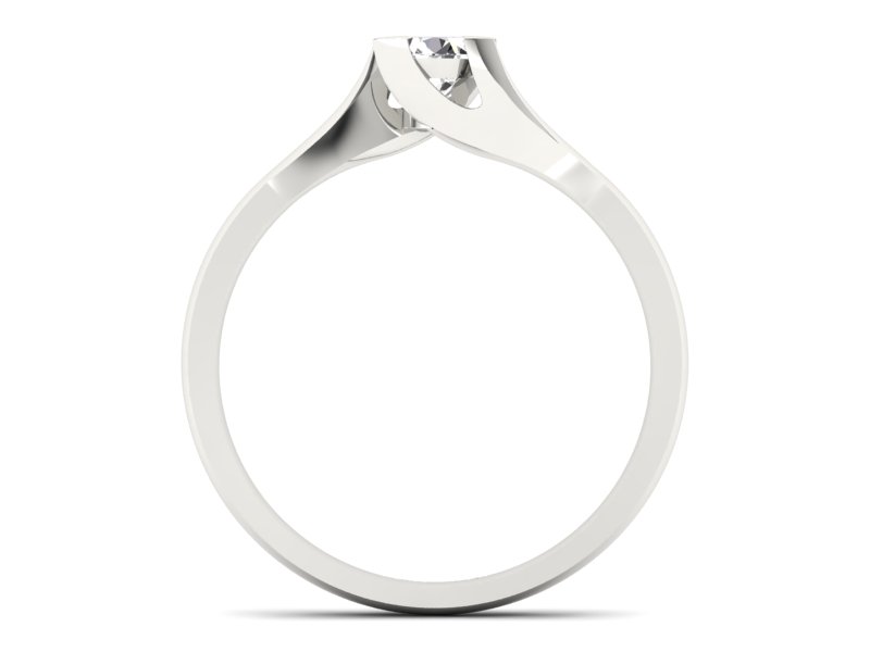Pierścionek zaręczynowy z brylantem białe złoto - P15113B - 2