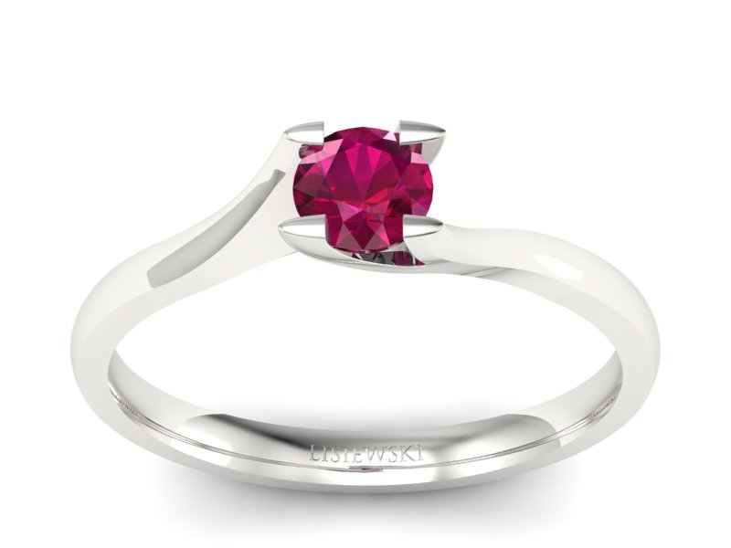 Złoty pierścionek z rubinem złoto - P15113Br - 1