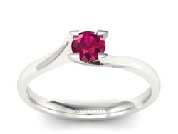 Złoty pierścionek z rubinem złoto - P15113Br