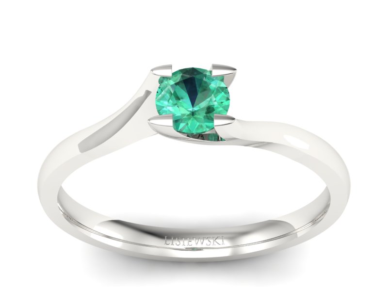 Czarujący złoty pierścionek ze szmaragdem - P15113Bsm - 1