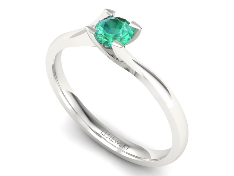 Czarujący złoty pierścionek ze szmaragdem - P15113Bsm - 3