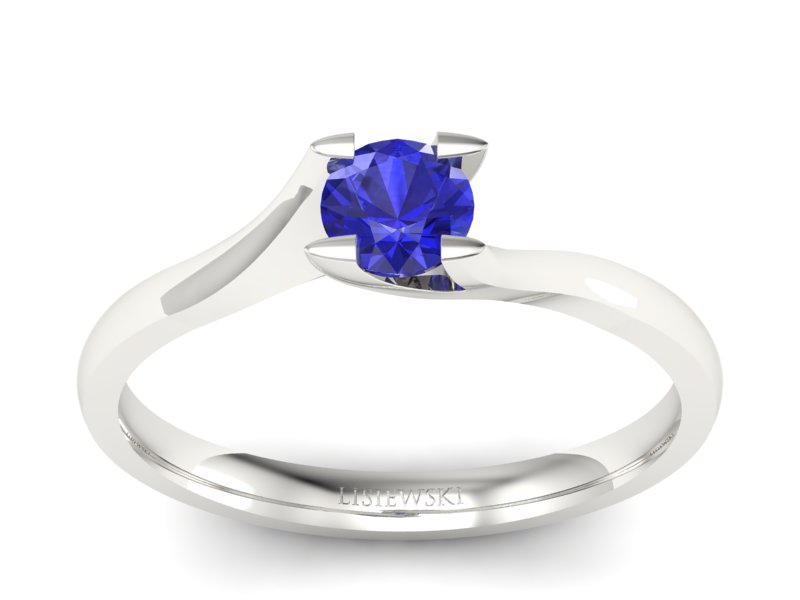 Bajeczny złoty pierścionek z szafirem - p15113bszc - 1