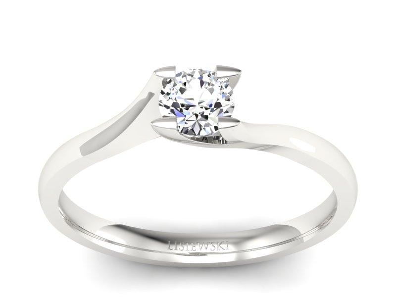 Pierścionek zaręczynowy z brylantem z palladu - P15113pll - 1