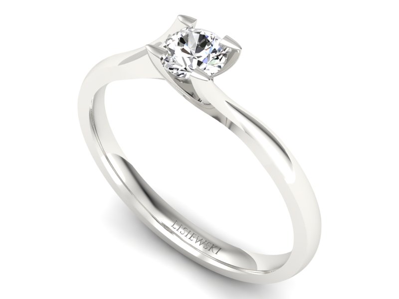 Platynowy pierścionek z brylantem - P15113pt - 3