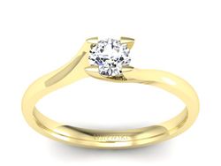 Złoty pierścionek zaręczynowy z brylantem - P15113Z