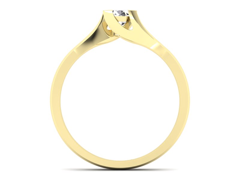 Złoty pierścionek zaręczynowy z brylantem - P15113Z - 2