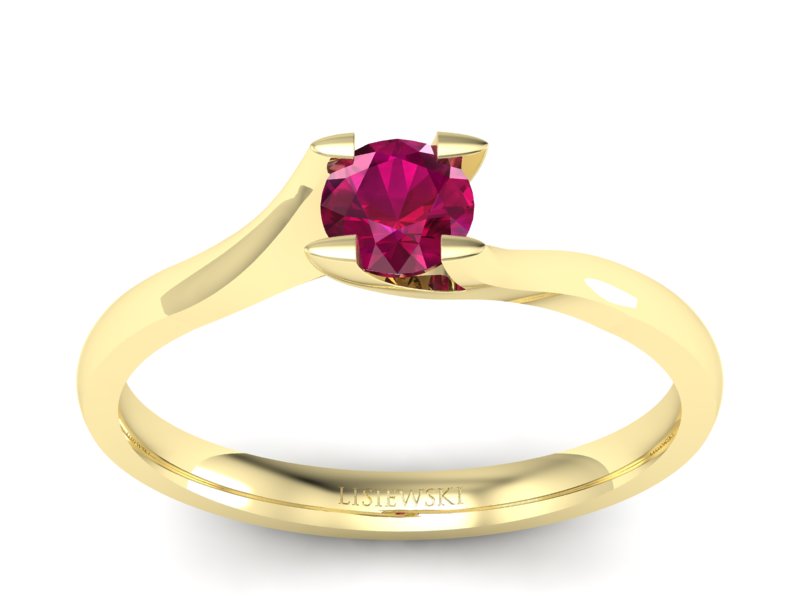 Złoty pierścionek z rubinem złoto - P15113Zr - 1