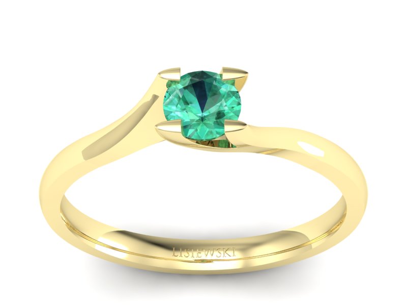 Złoty pierścionek ze szmaragdem - P15113Zsm - 1