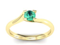 Złoty pierścionek ze szmaragdem - P15113Zsm